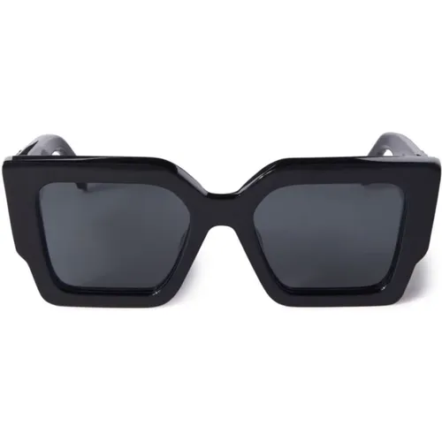 Schwarze Sonnenbrille mit Original-Etui , Damen, Größe: 55 MM - Off White - Modalova