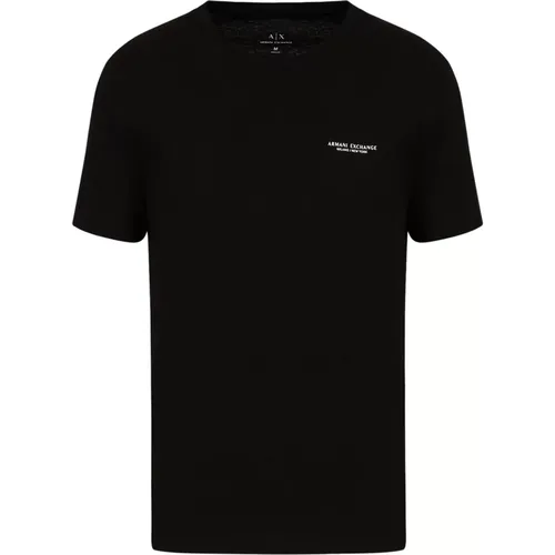Schwarze T-Shirts und Polos mit Micrologo , Herren, Größe: XL - Armani Exchange - Modalova