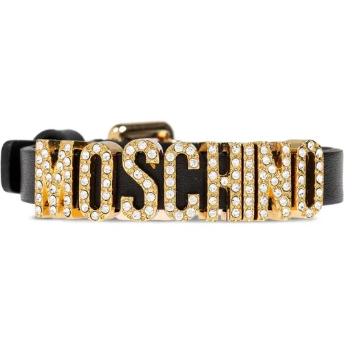 Leather Logo Bracelet , female, Sizes: ONE SIZE - Moschino - Modalova