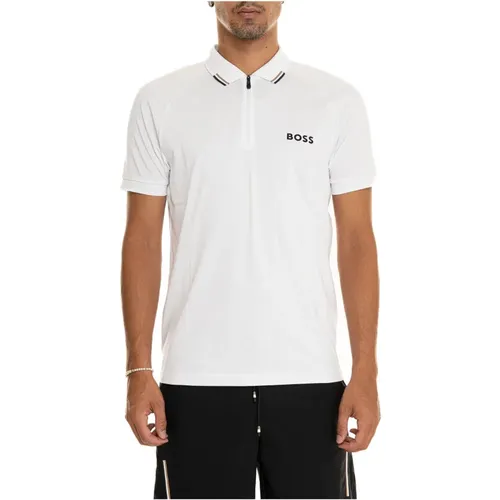 Short Sleeve Polo Shirt with Half Zip , male, Sizes: XS, 2XL, XL, 3XL, M, S - Boss - Modalova