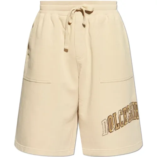 Shorts with logo , male, Sizes: M - Dolce & Gabbana - Modalova