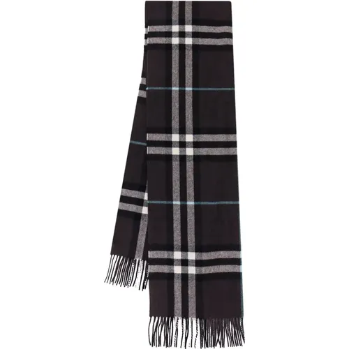 Brown Cashmere Scarf with Frayed Profiles , male, Sizes: ONE SIZE - Burberry - Modalova