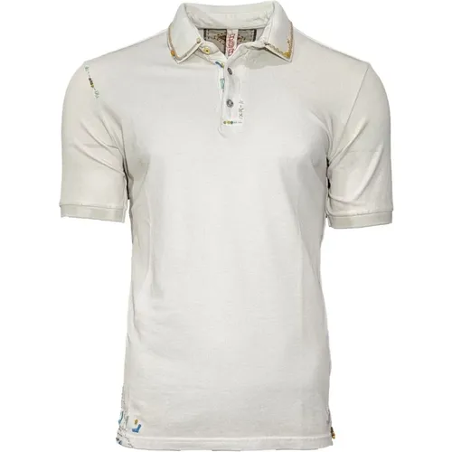 Graues Piqué Polo Shirt mit Kurzen Ärmeln , Herren, Größe: 2XL - BOB - Modalova