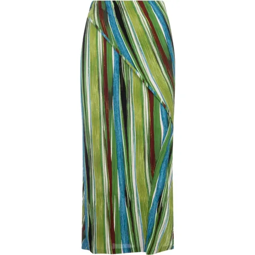 Green Archer Wrap Skirt , female, Sizes: M - Diane Von Furstenberg - Modalova