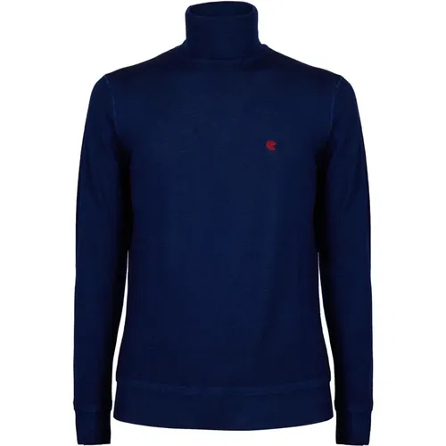 Blauer Woll Rollkragenpullover , Herren, Größe: XL - Gallo - Modalova