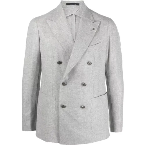 Grauer Woll-Kaschmir-Blazer - Tagliatore - Modalova