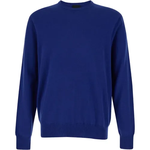 Blauer Cashmere Crewneck Pullover , Herren, Größe: M - Plain Units - Modalova