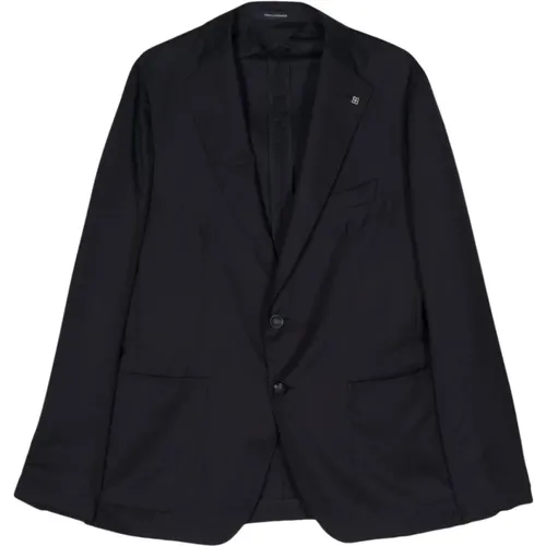 Single-Breasted Wool Silk Jacket , male, Sizes: M - Tagliatore - Modalova