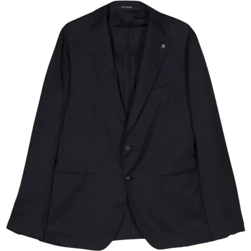 Single-Breasted Wool Silk Jacket , male, Sizes: XL - Tagliatore - Modalova