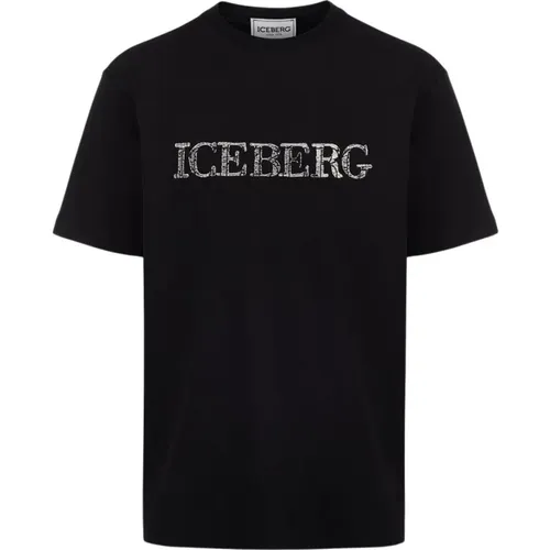 Schwarzes T-Shirt mit Logo , Herren, Größe: 3XL - Iceberg - Modalova
