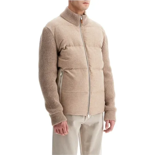 Hybrid Cashmere Cardigan with Goose Down , male, Sizes: L - Ermenegildo Zegna - Modalova