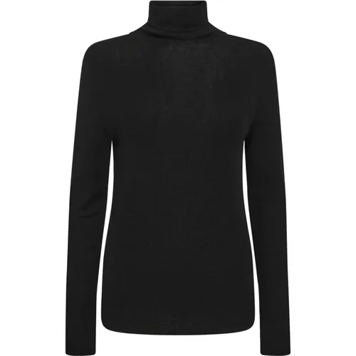 Schwarzer Rollkragenstrickpullover , Damen, Größe: S - MOS MOSH - Modalova