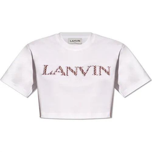 Gekürztes T-Shirt mit Logo , Damen, Größe: S - Lanvin - Modalova