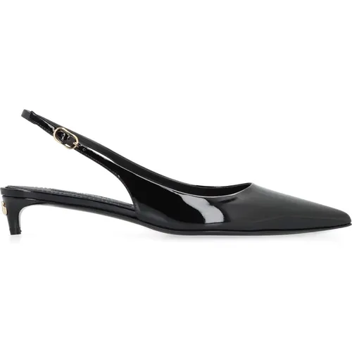 Spitz Zehen Leder Slingback Pumps , Damen, Größe: 36 EU - Dolce & Gabbana - Modalova