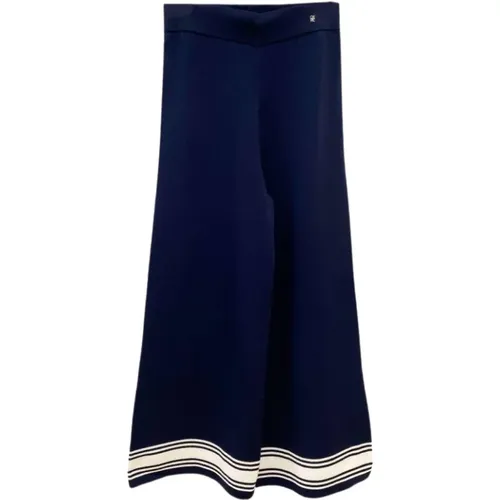 Navy White Stripe Knit Pants , female, Sizes: XS - Carolina Herrera - Modalova