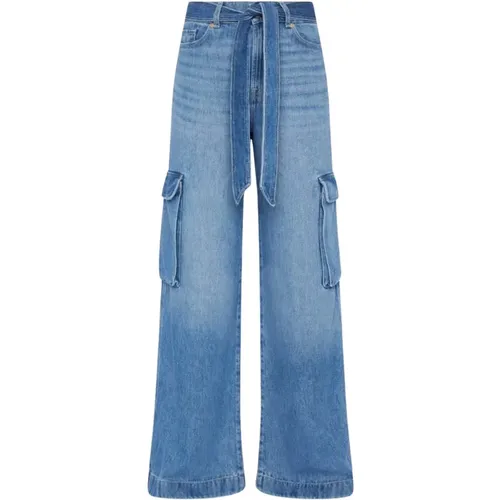 Cargo Palazzo Dream On High Waist Jeans , Damen, Größe: W28 - 7 For All Mankind - Modalova