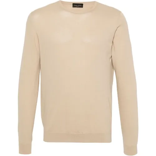 Cotton Sweater with Ribbed Edges , male, Sizes: M, XL, 2XL, L - Roberto Collina - Modalova