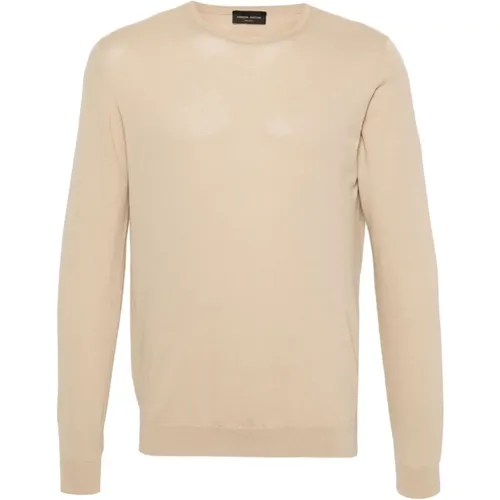 Cotton Sweater with Ribbed Edges , male, Sizes: XL, 2XL - Roberto Collina - Modalova