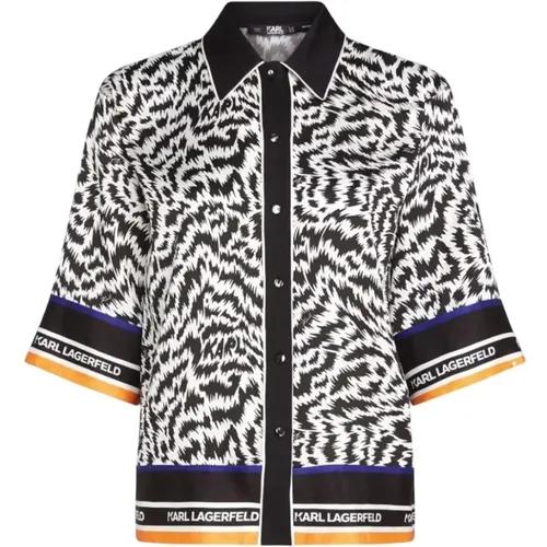 Zebra Print Casual Shirt , female, Sizes: L, M - Karl Lagerfeld - Modalova