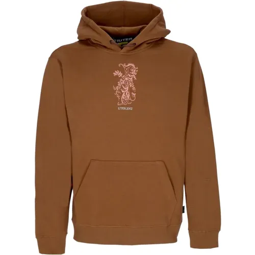 Braune Hoodie mit Kängurutasche , Herren, Größe: S - IUTER - Modalova