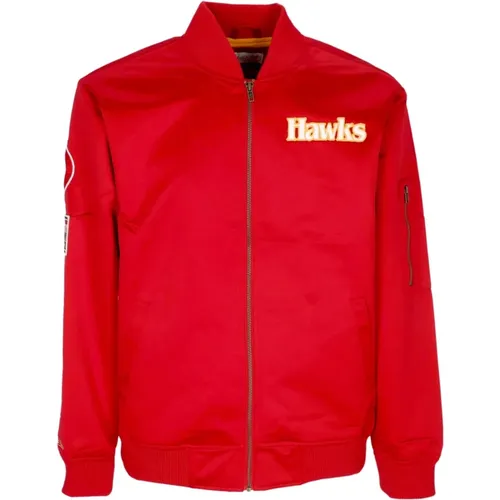 NBA Leichte Satin Bomberjacke , Herren, Größe: XL - Mitchell & Ness - Modalova