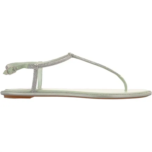 Grüne Juwel Leder Sandalen - René Caovilla - Modalova