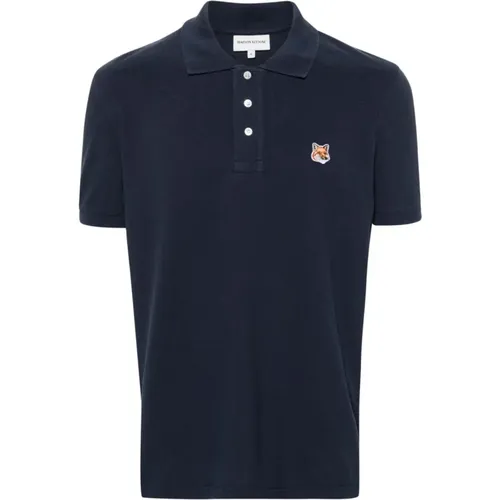 Fox Head Regular Polo Navy , male, Sizes: L - Maison Kitsuné - Modalova