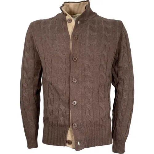 Brauner Kaschmir und Woll-Cardigan - CASHMERE COMPANY - Modalova