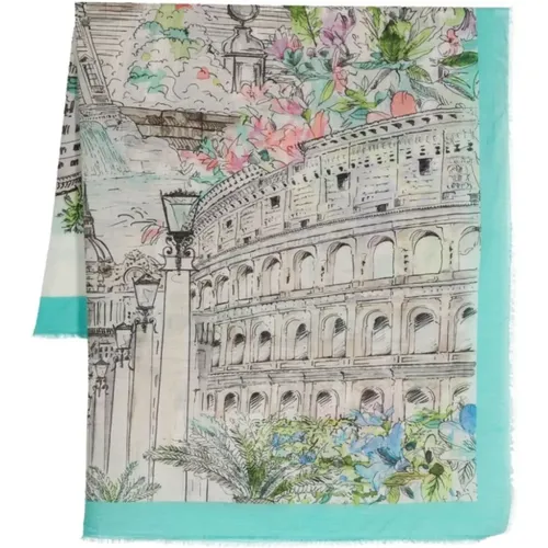 Graphic Print Square Scarf , female, Sizes: ONE SIZE - Faliero Sarti - Modalova