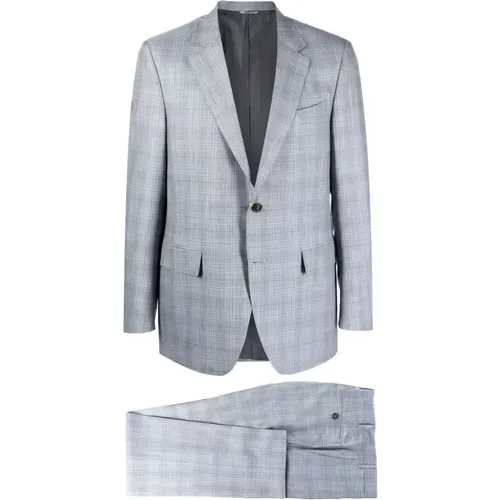 Checked Wool/Silk Suit , male, Sizes: L - Canali - Modalova