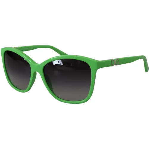 Grüne runde Sonnenbrille mit italienischem Flair - Dolce & Gabbana - Modalova