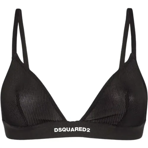 Schwarzer Triangel-BH Stretch-Viskose , Damen, Größe: XL - Dsquared2 - Modalova