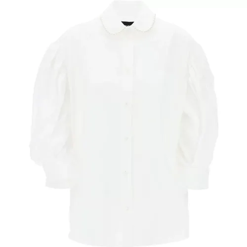 Puff Sleeve Shirt with Embellishment , female, Sizes: 2XS, S - Simone Rocha - Modalova