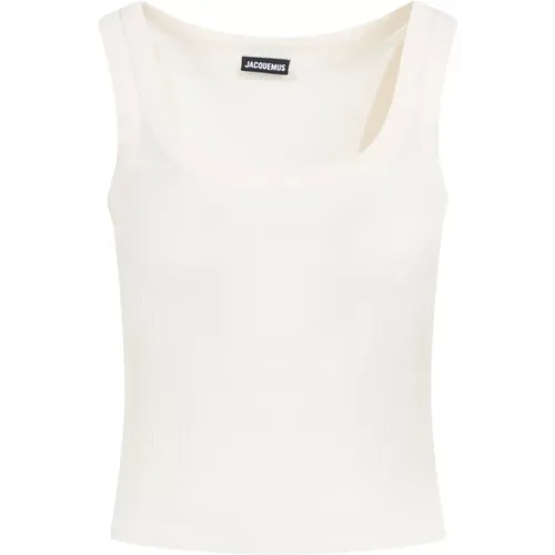 Weiße Gros Grain Tank Top , Damen, Größe: L - Jacquemus - Modalova