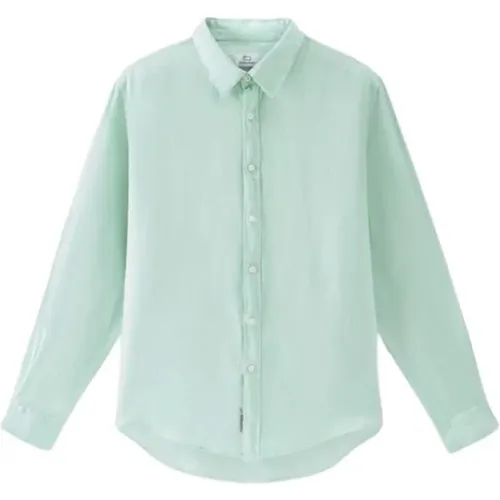 Casual Linen Shirt , male, Sizes: S, XL - Woolrich - Modalova