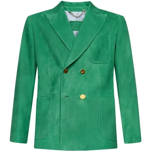 Luxury Suede Jacket , male, Sizes: XL - Gucci - Modalova