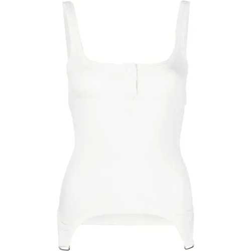 Ribbed Sleeveless Top , female, Sizes: L - Courrèges - Modalova