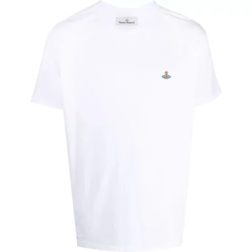 Logo-besticktes Baumwoll-T-Shirt , Damen, Größe: XS - Vivienne Westwood - Modalova