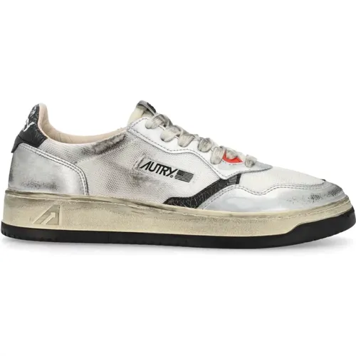 Vintage Low-Top Sneakers Silber Weiß , Herren, Größe: 42 EU - Autry - Modalova