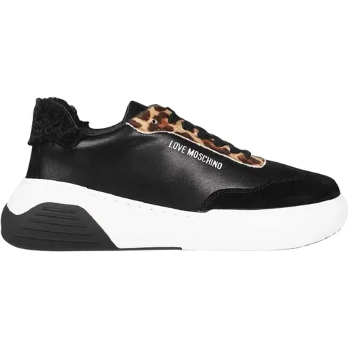 Niedrige Sneakers , Damen, Größe: 40 EU - Love Moschino - Modalova