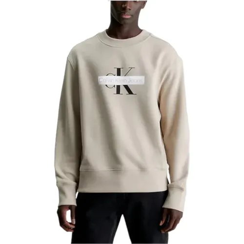 Stencil Crew Sweatshirt , male, Sizes: XS, L, XL - Calvin Klein - Modalova