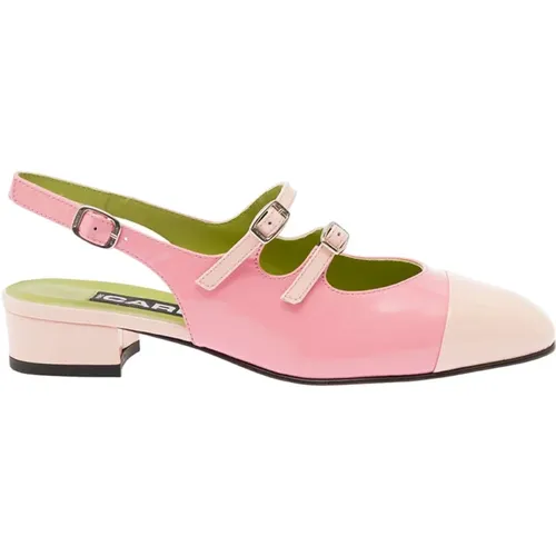 Rosa Slingback Mary Janes mit Blockabsatz , Damen, Größe: 38 1/2 EU - Carel - Modalova