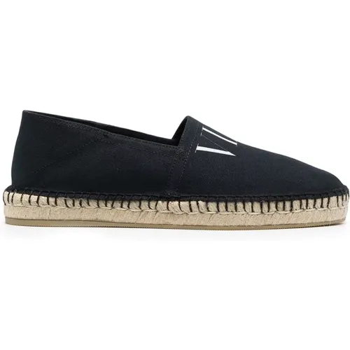 Canvas Espadrilles with Vltn Print , male, Sizes: 6 1/2 UK - Valentino Garavani - Modalova