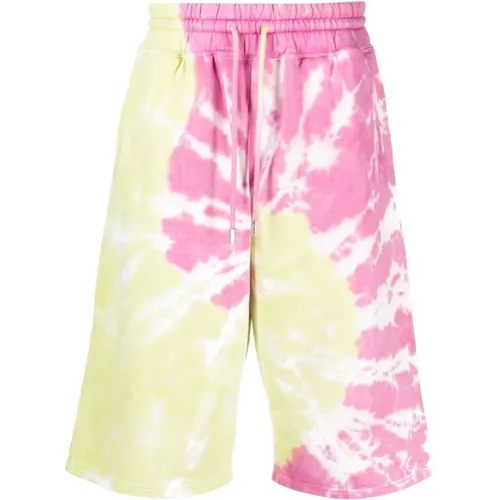 Red Tie-Dye Bermuda Shorts , male, Sizes: M - Gcds - Modalova