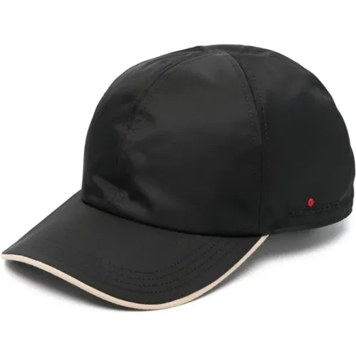 Schwarze Nylon-Baseballkappe mit Logo , Herren, Größe: ONE Size - Kiton - Modalova