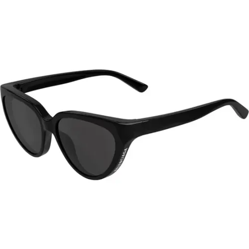 Schwarzer Rahmen Graue Linse Sonnenbrille - Balenciaga - Modalova
