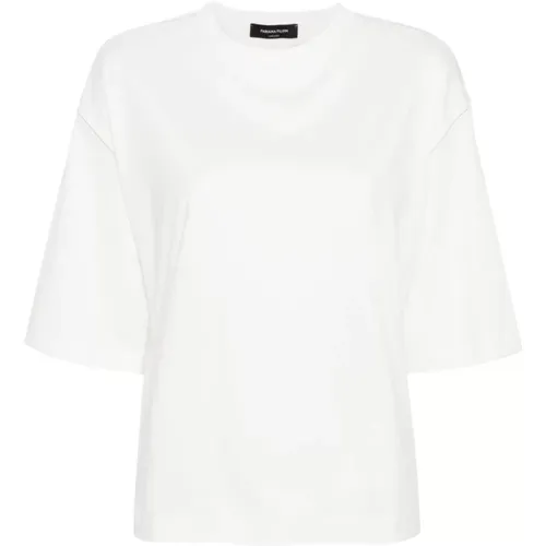 Cotton Jersey T-shirts and Polos with Chain-link Detailing , female, Sizes: L, 3XS, M, S, XS, 2XS - Fabiana Filippi - Modalova