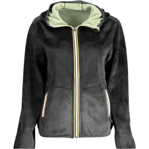 Hooded Fleece Sweatshirt, Reversible /Green , female, Sizes: 2XL, XS, XL - K-way - Modalova