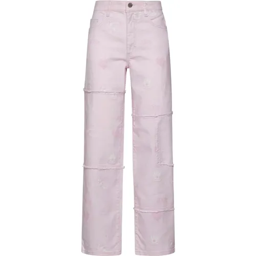 Illustration-Style Print Jeans , female, Sizes: XS - BAUM UND PFERDGARTEN - Modalova