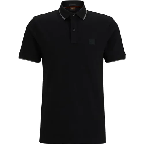 Schwarzes Slim Fit Polo Shirt mit Logo Patch , Herren, Größe: 2XL - Hugo Boss - Modalova